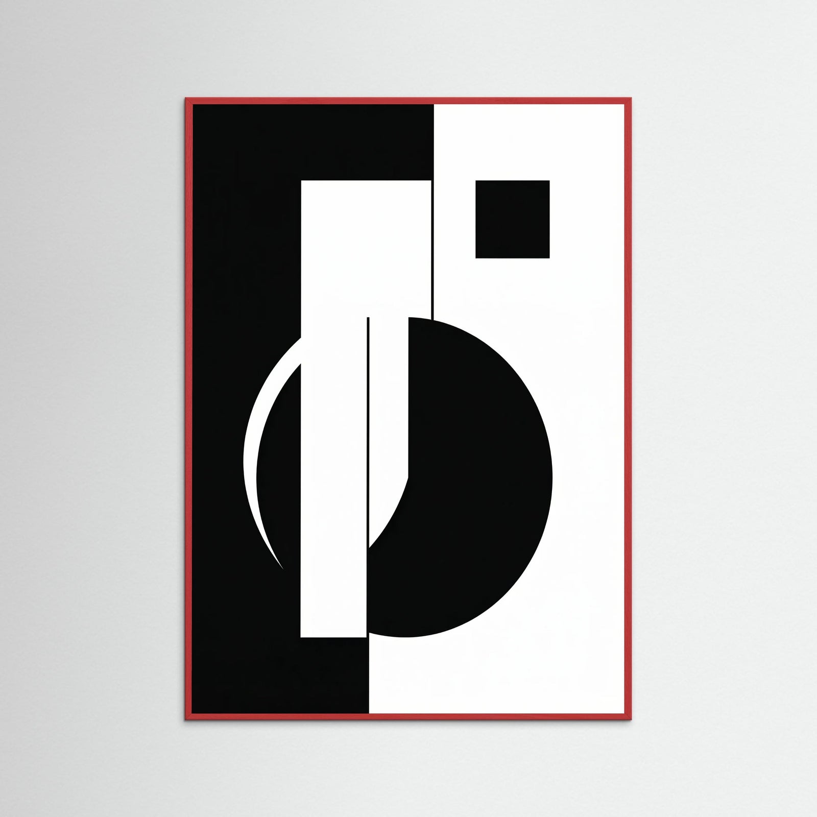 Red Wood Art Print Beige