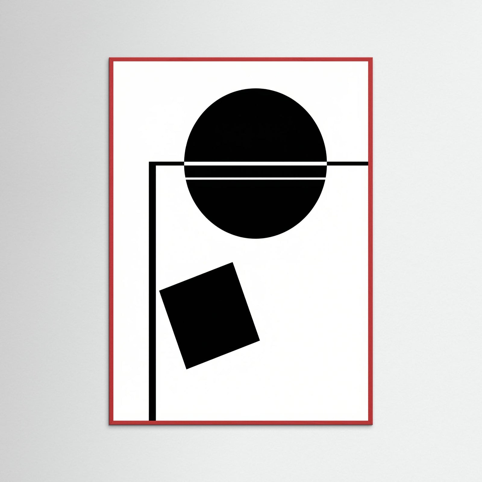 Red Wood Art Print Beige