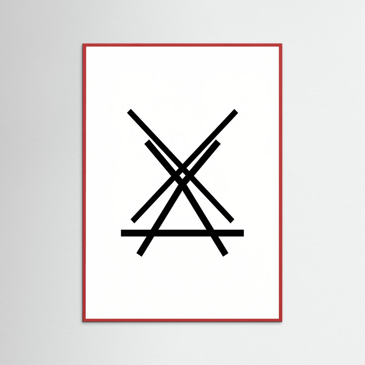 Red Wood Art Print Beige