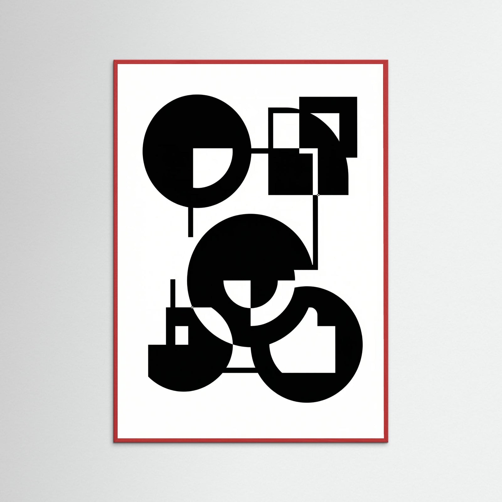 Red Wood Art Print Beige