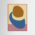 Red Wood Balanced Stones in Blue , Butter Yellow and Terra Poster