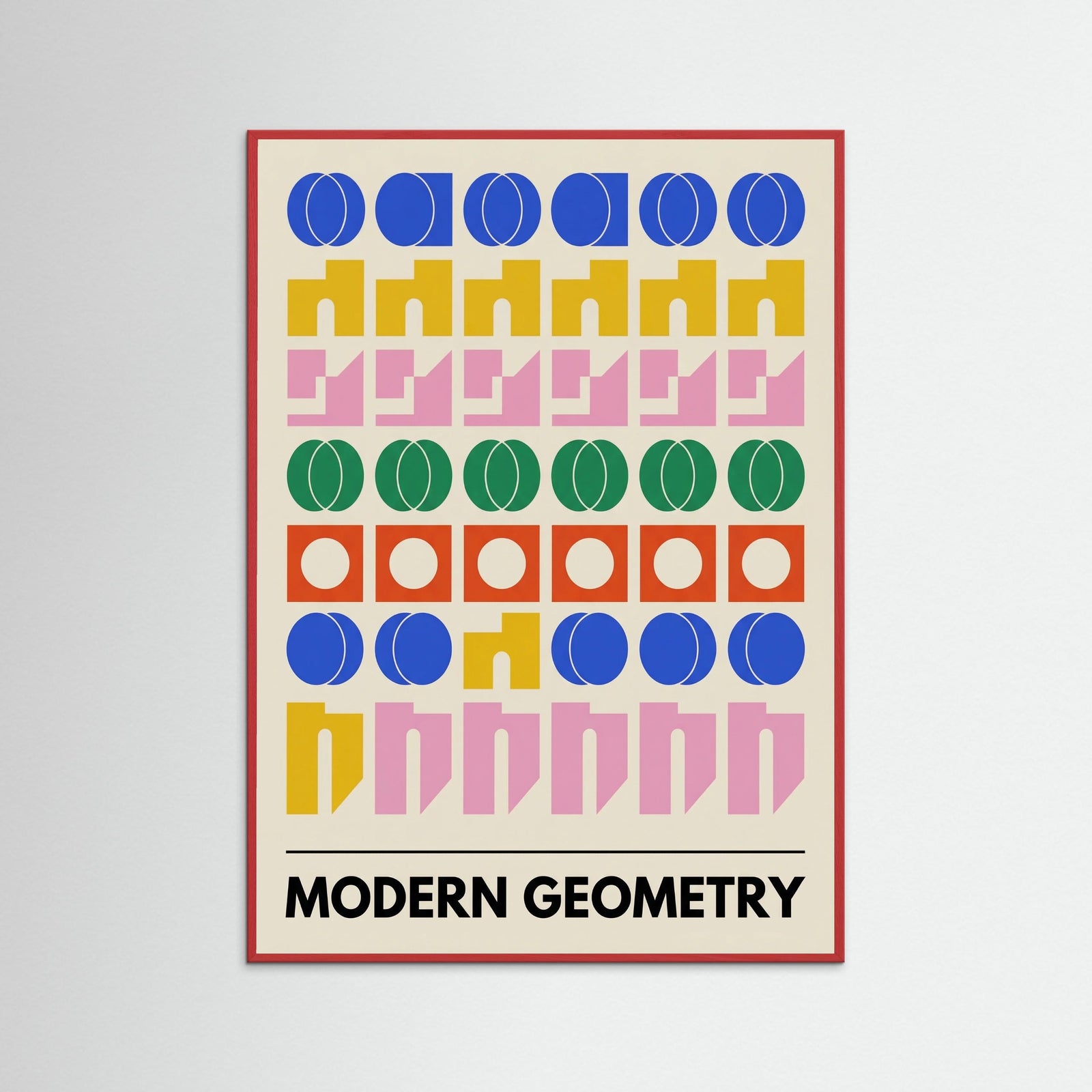 Red Wood Bauhaus Blooms Grid