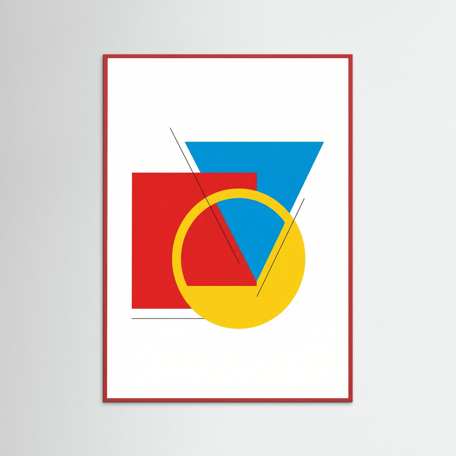 Red Wood Bauhaus Geometry