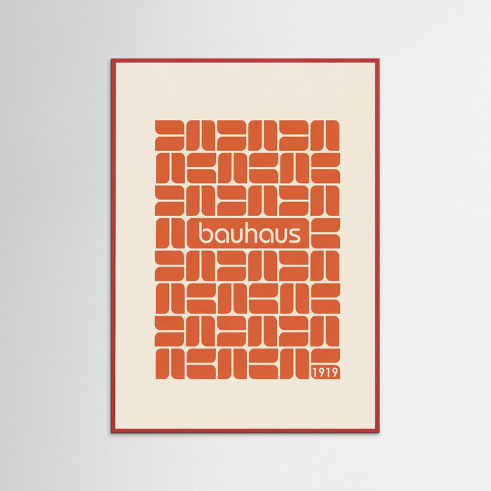 Red Wood Bauhaus Grid Design