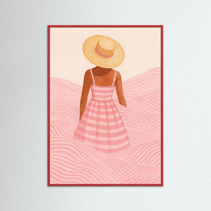 Red Wood Beach Girl Pattern
