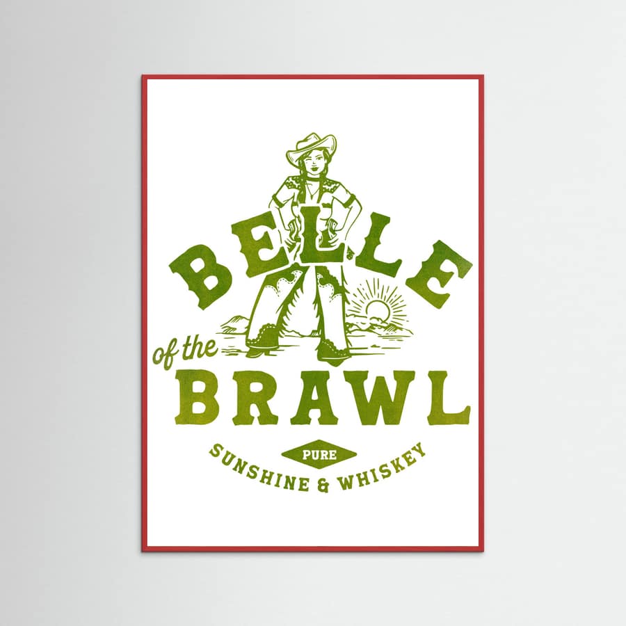 Red Wood Belle Of The Brawl Cowgirl Wall Art Poster