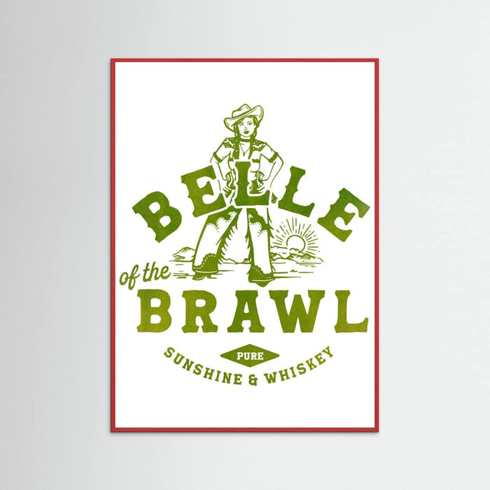 Red Wood Belle Of The Brawl Cowgirl Wall Art Poster