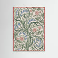 Red Wood Berry Vine Pattern