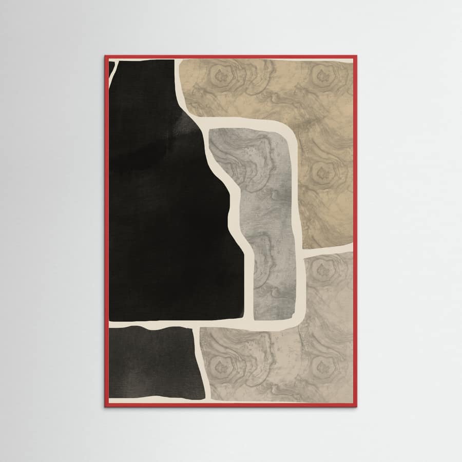 Black Abstract Mosaic Composition Poster – poster and art print