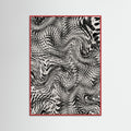 Red Wood Black And White Net Pattern Poster