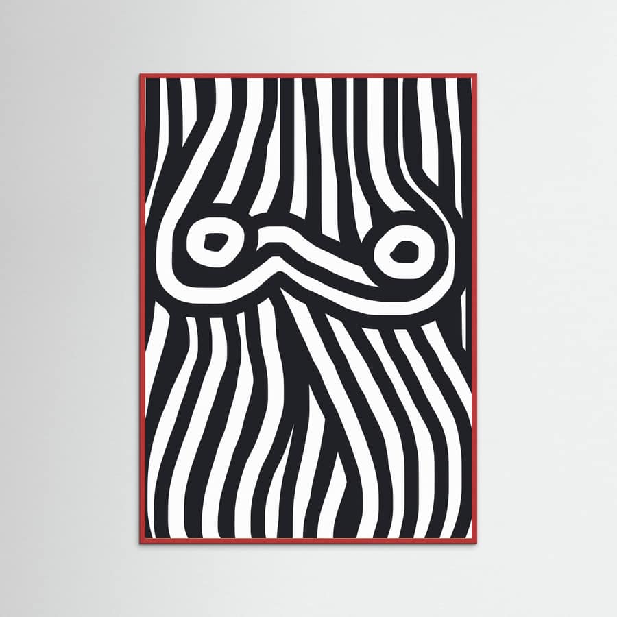 Plakat Black and White Striped Nude – plakat i druk artystyczny