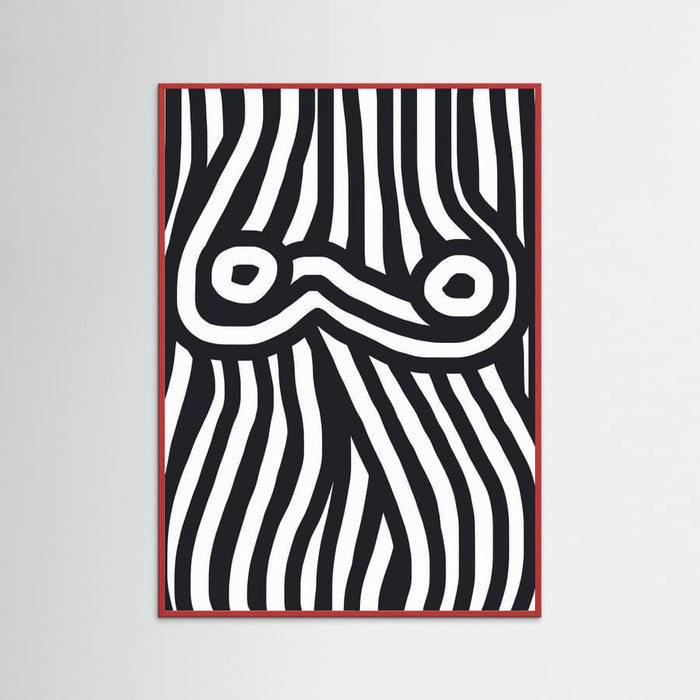 Plakat Black and White Striped Nude – plakat i druk artystyczny