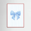 Póster Blue Bow On Stripes – póster e impresión artística