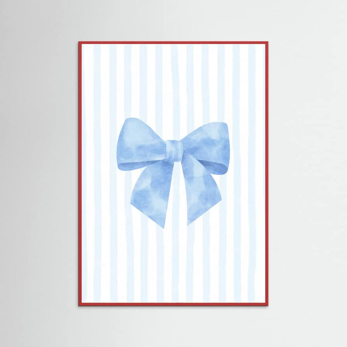 Póster Blue Bow On Stripes – póster e impresión artística