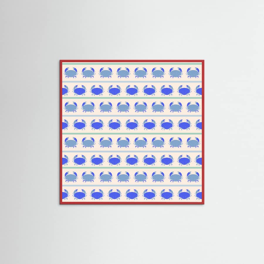 Poster Blue Crabs Nautical Pattern – poster e stampa artistica