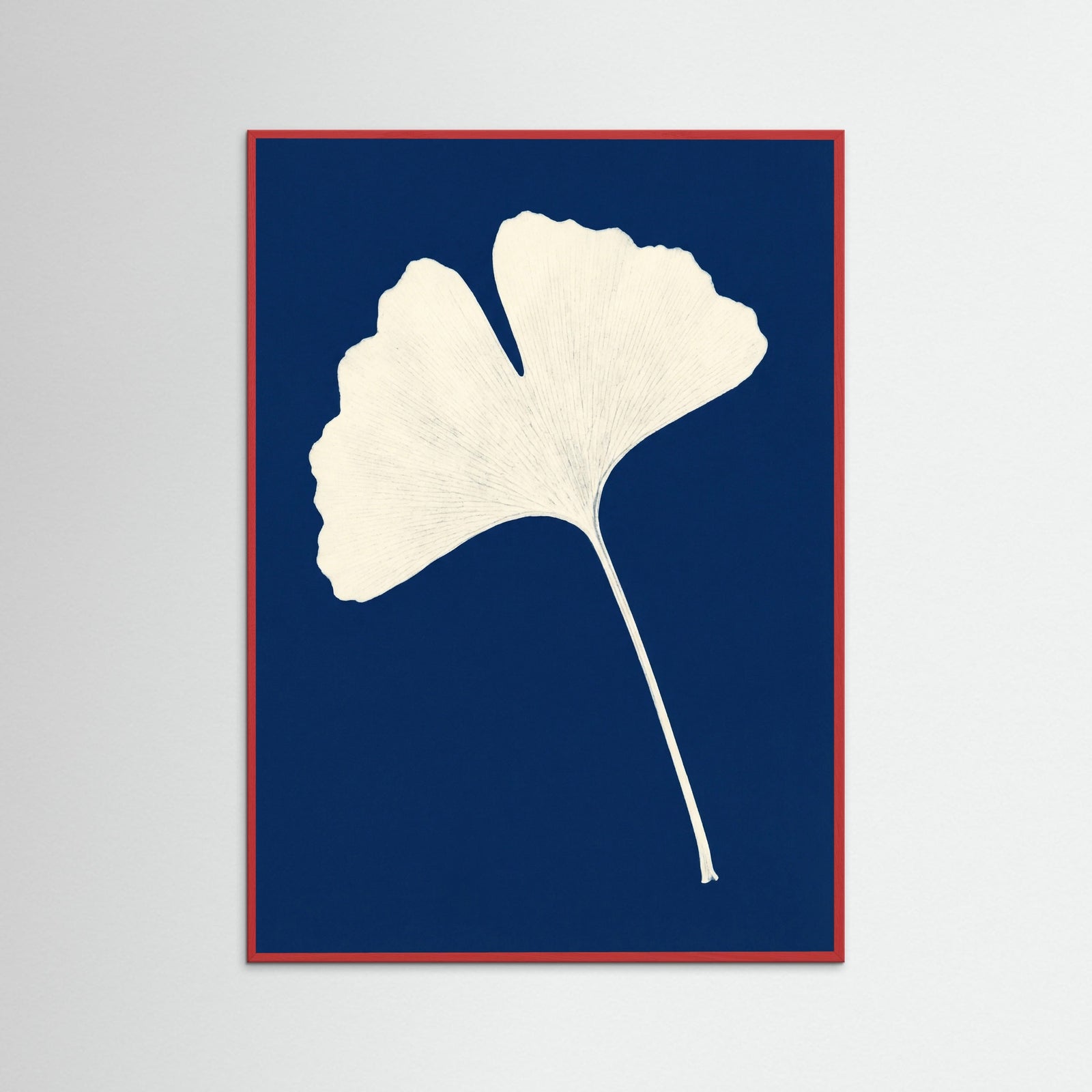 Red Wood Blue Foliage Silhouettes