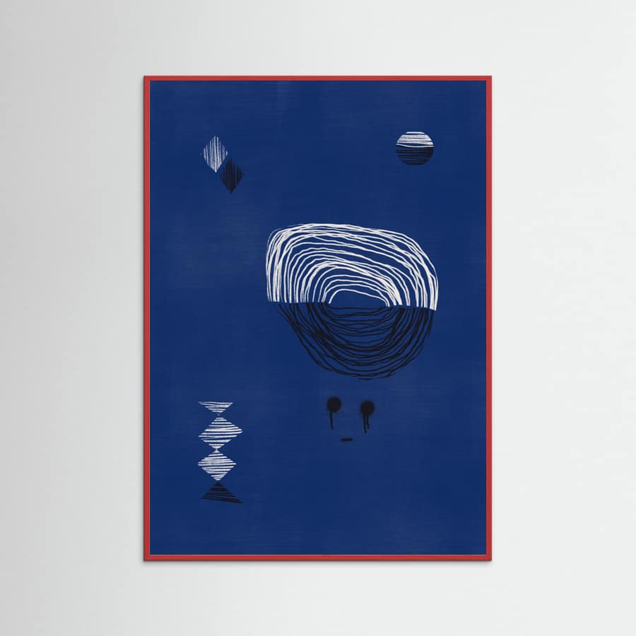 Blue Line Sketch Poster – plakat og kunsttryk