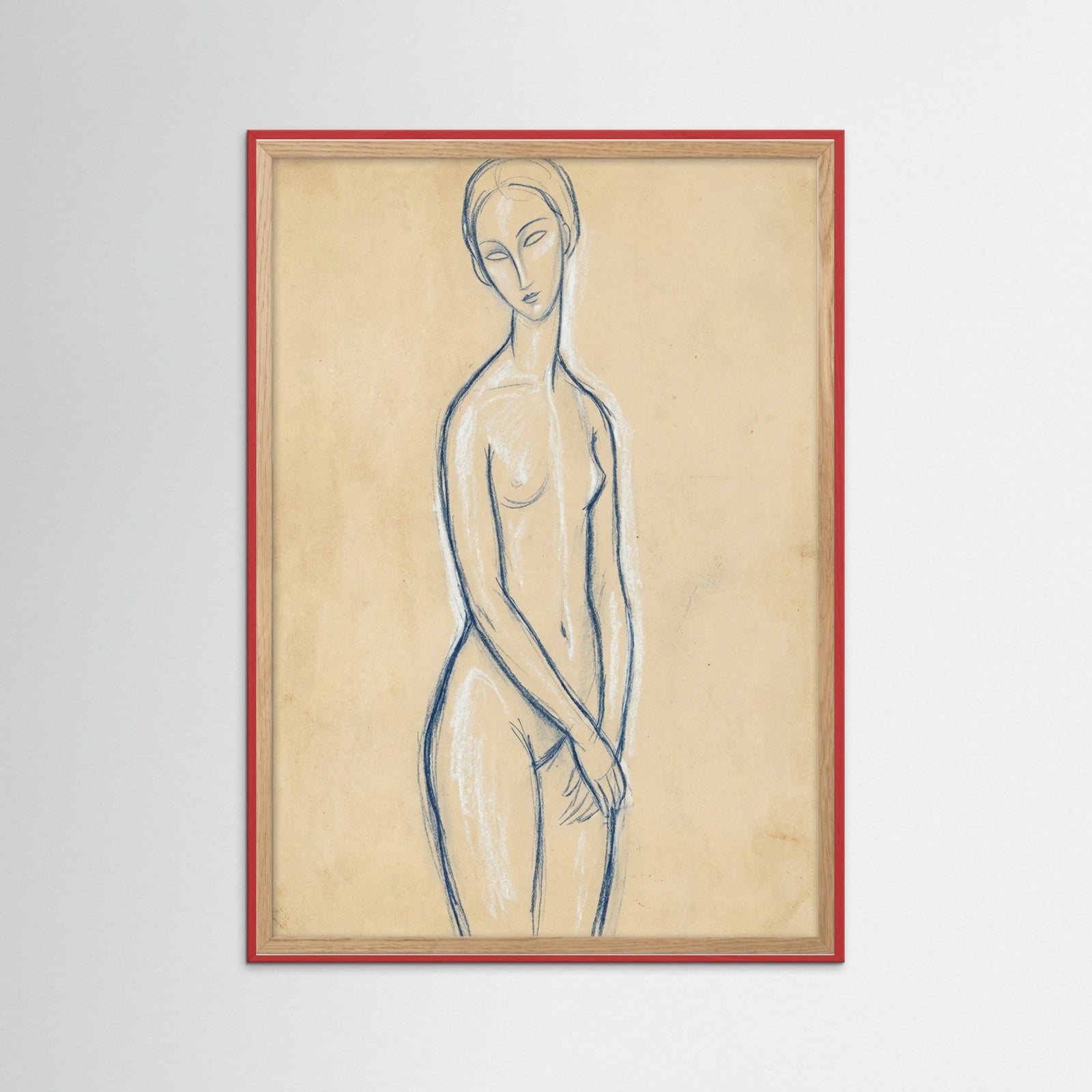 Red Wood Blue Reclining Figure