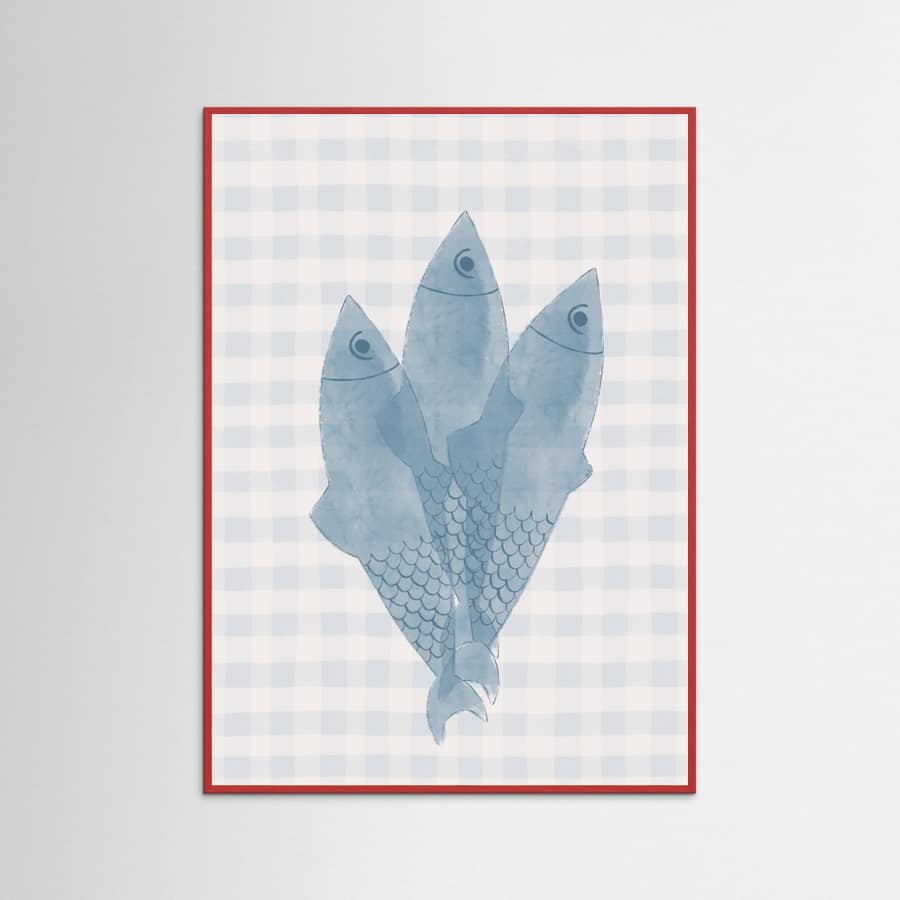 Blue Sardines Poster – plakat og kunsttryk