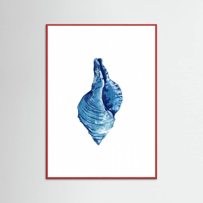 Affiche Blue Seashell On White Background No3 – affiche et impression d’art