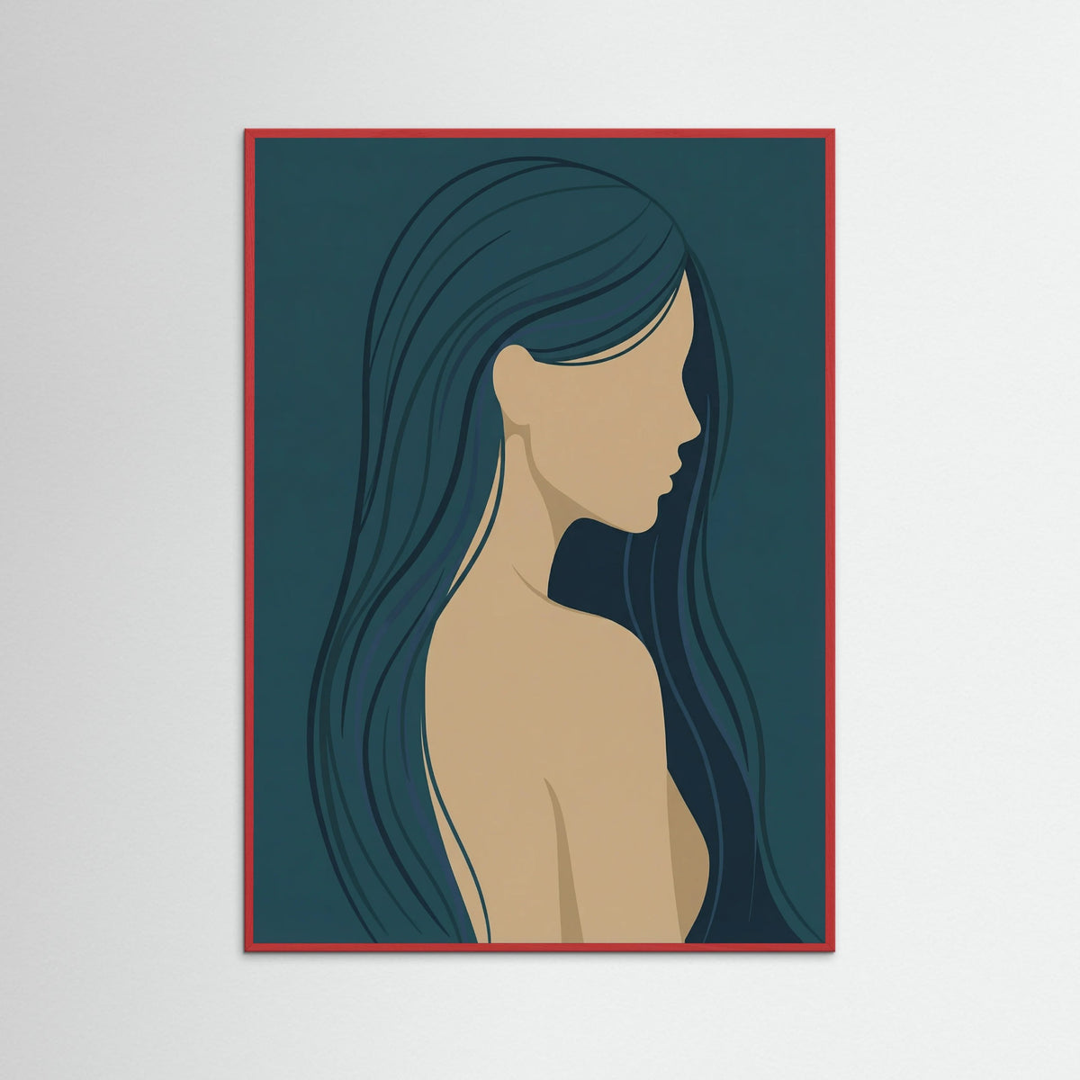 Red Wood Blue Silhouette