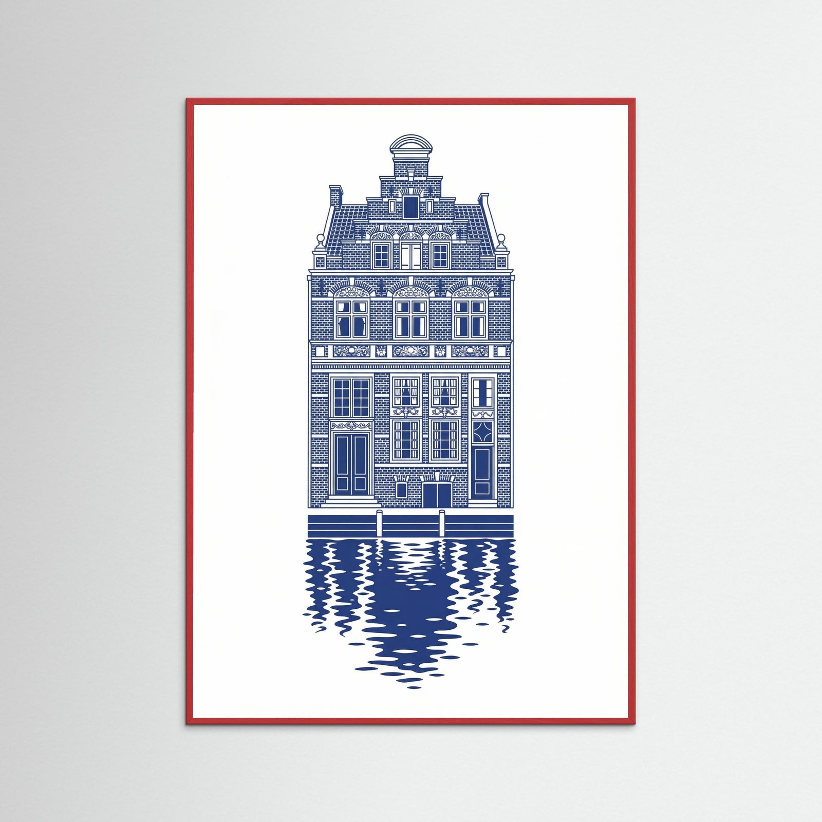 Red Wood Blue Urban Sketch