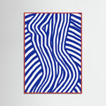 Red Wood Blue and White Striped Nude Poster