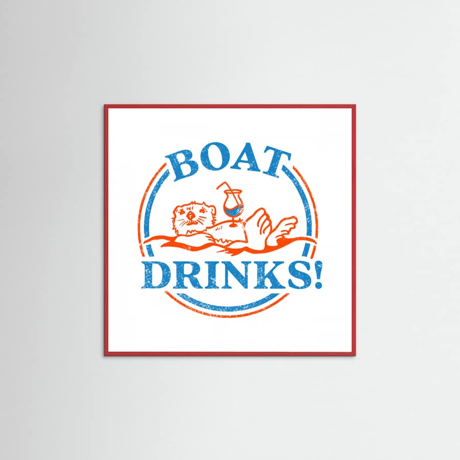 Boat Drinks Cocktail Drinking Otter Poster – Poster und Kunstdruck