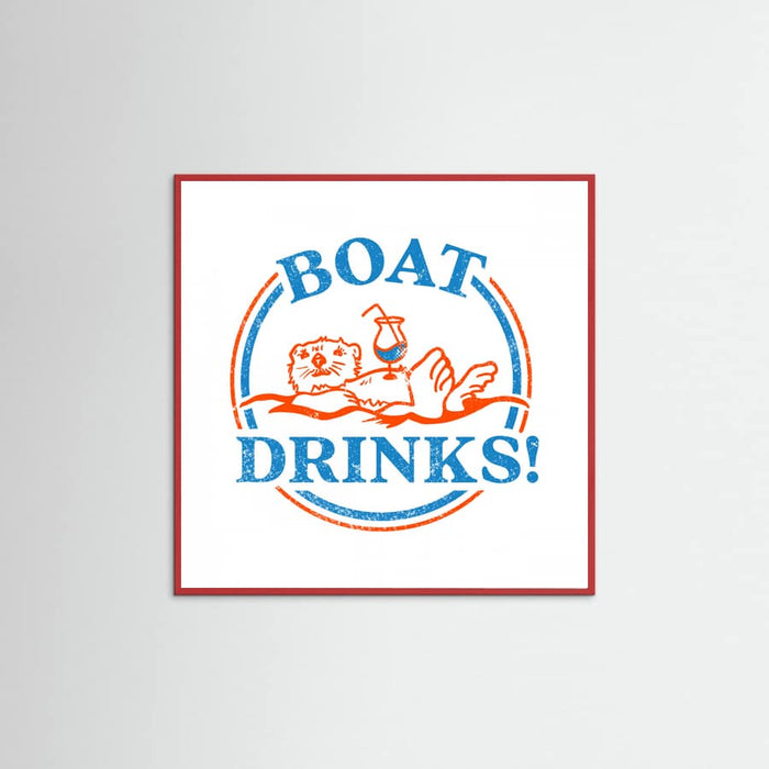Boat Drinks Cocktail Drinking Otter Poster – Poster und Kunstdruck