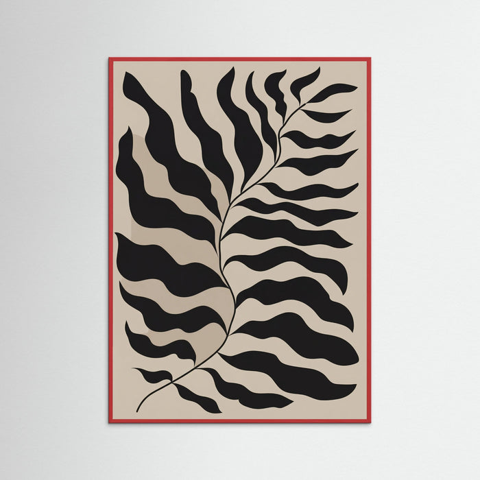 Red Wood Bohemian Frond Abstract