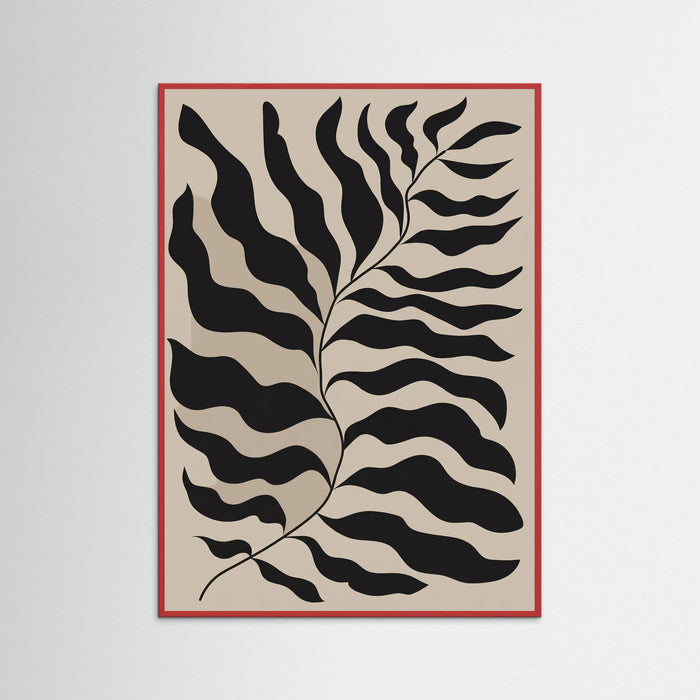 Red Wood Bohemian Frond Abstract