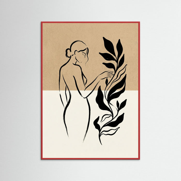 Red Wood Boho Leaf Embrace