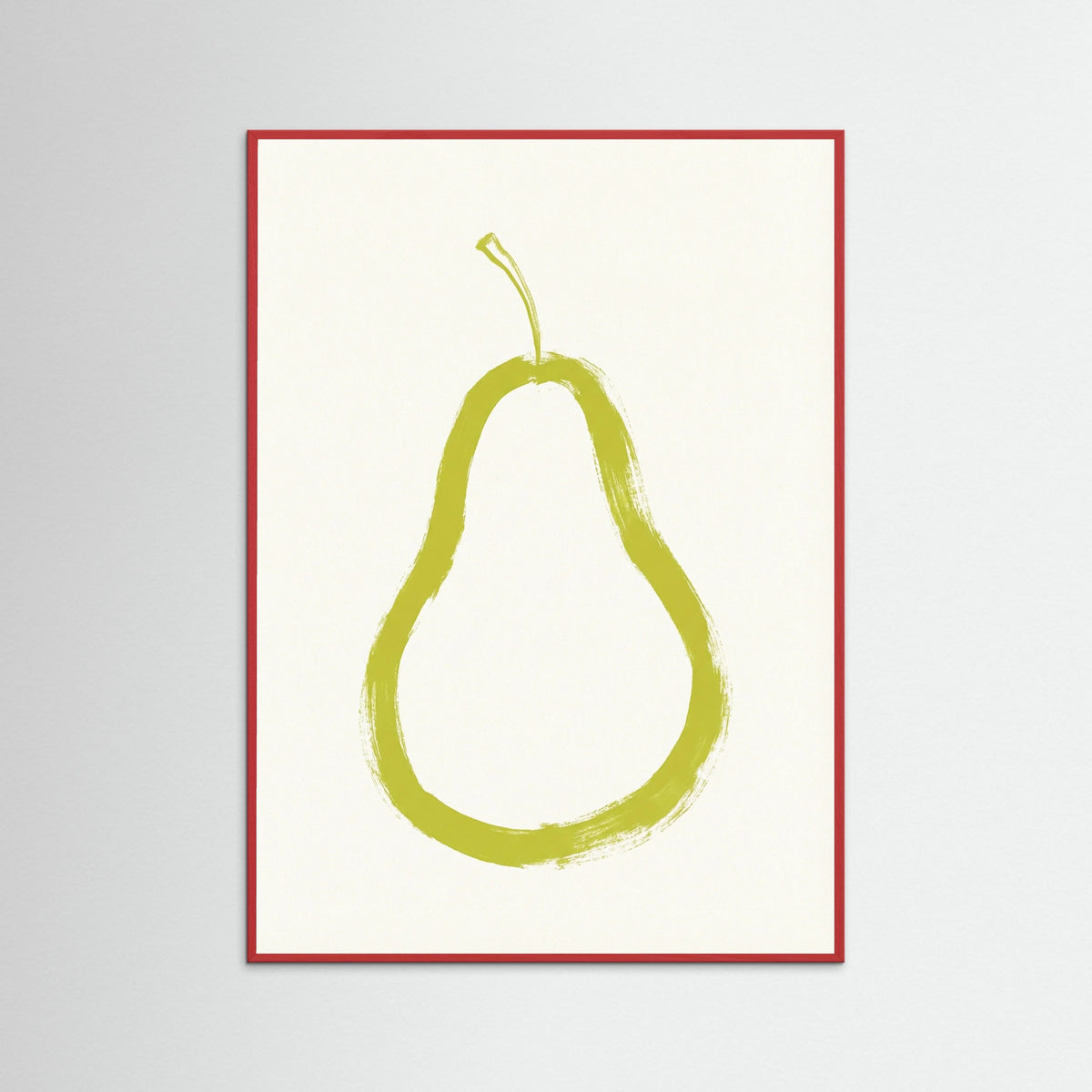 Red Wood Brushstroke Apple Slice