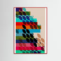 Red Wood Cascading Petals Poster