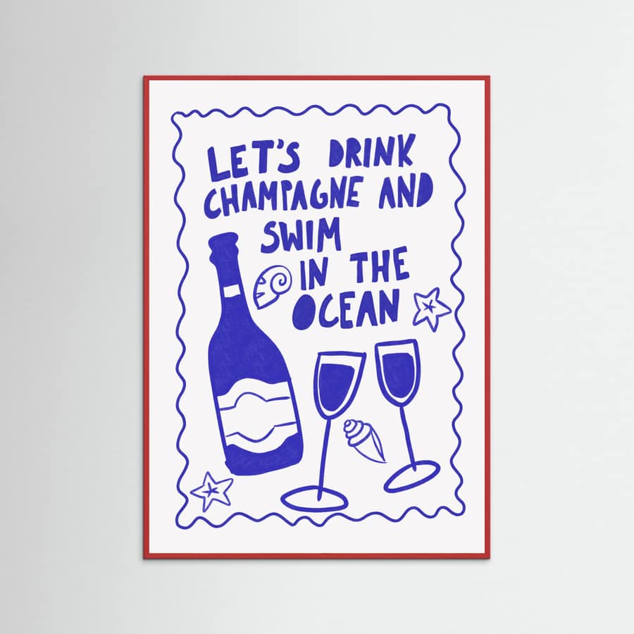 Plakat Champagne by the ocean – plakat i druk artystyczny