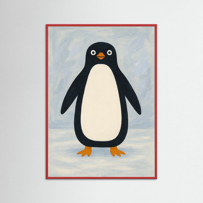 Red Wood Charming Penguin