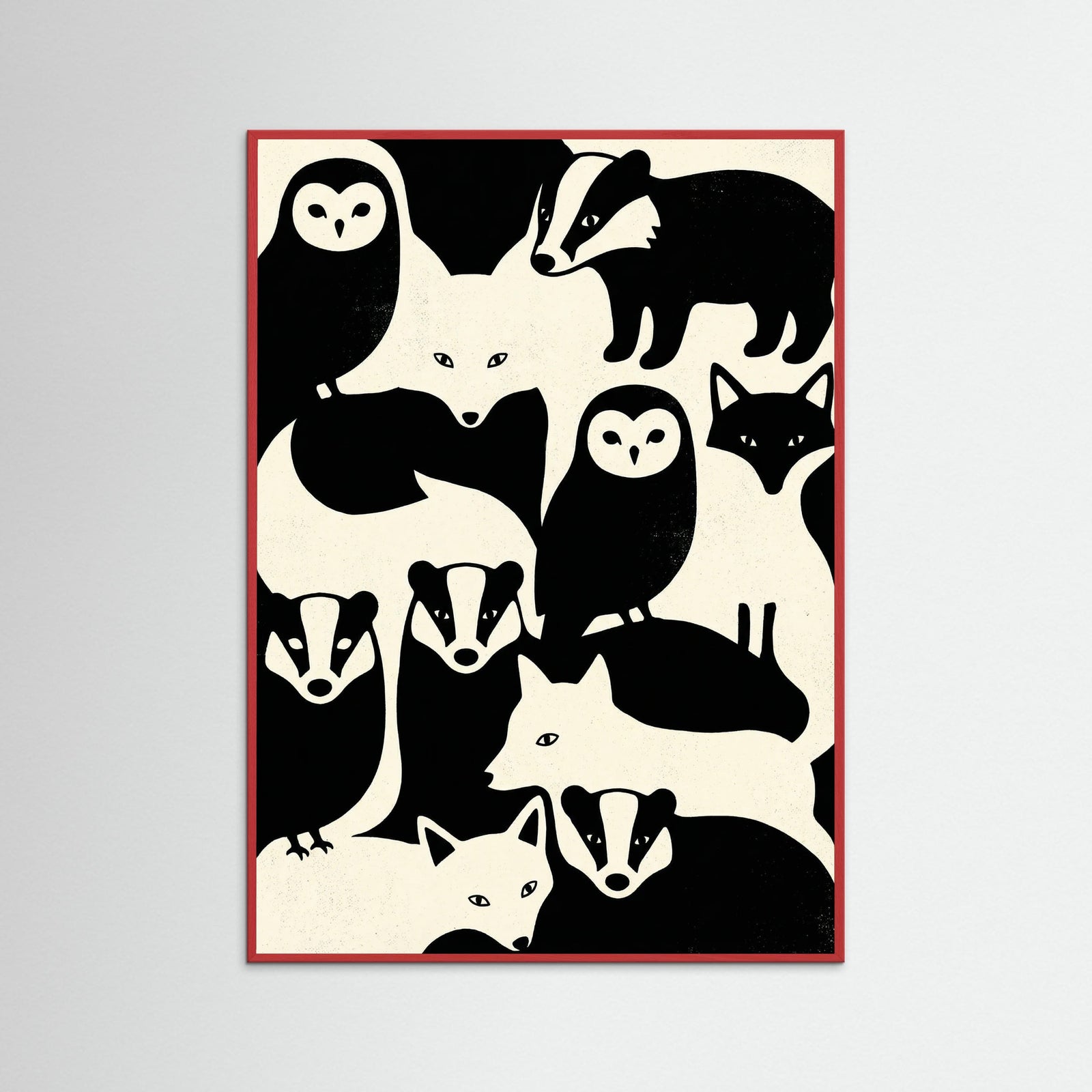 Red Wood Checkerboard Felines