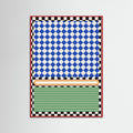 Red Wood Checkered Rothko Inspiration Poster