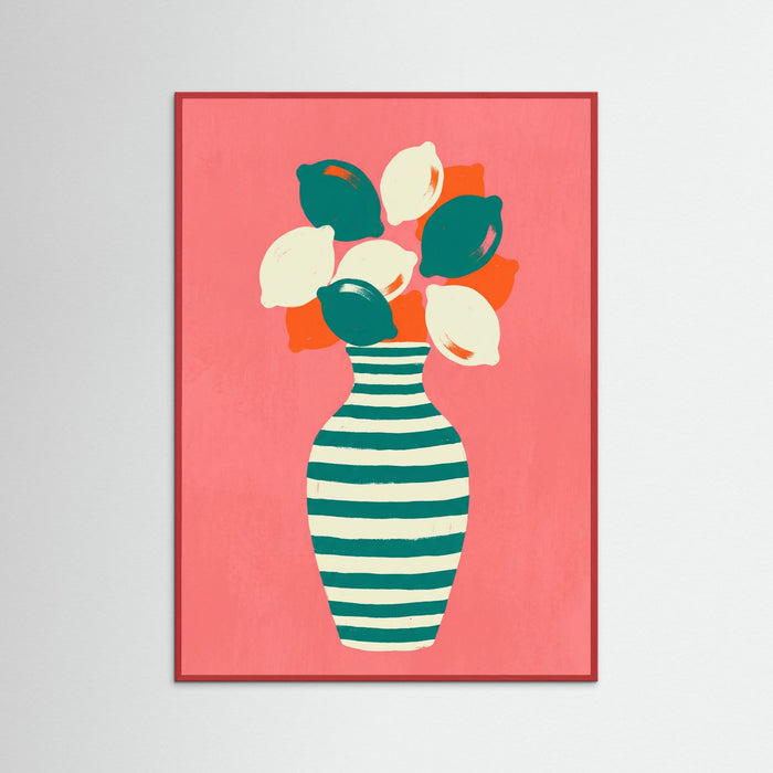 Red Wood Citrus Stripes