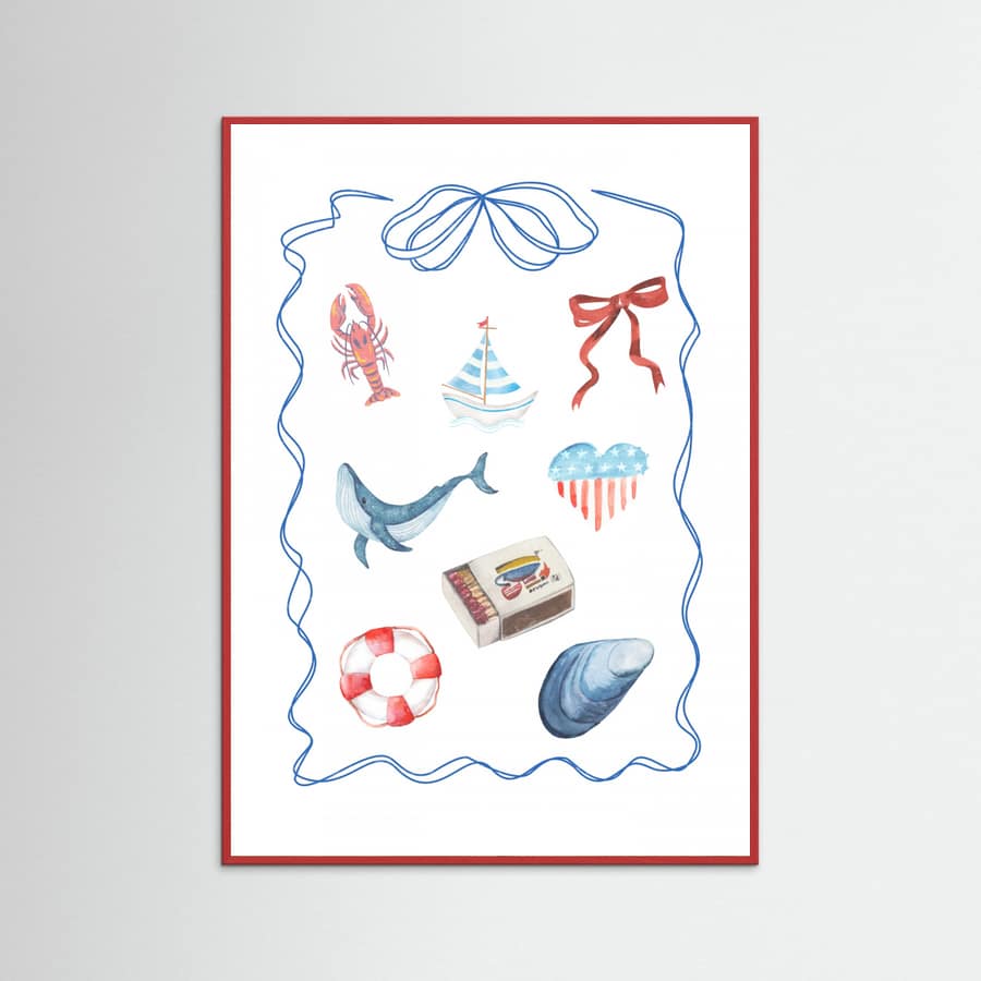 Coastal Collage Poster – poster and art print