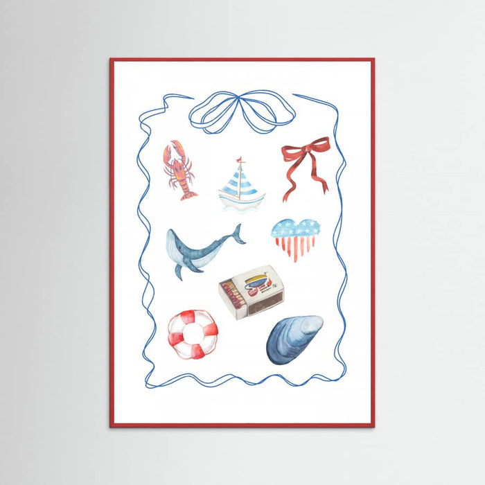 Coastal Collage Poster – poster and art print
