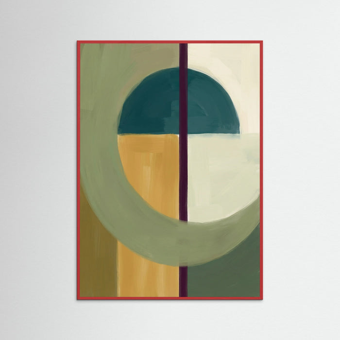 Red Wood Color Block Harmony