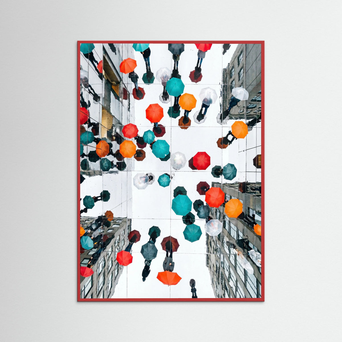 Red Wood Colorful Rain Promenade