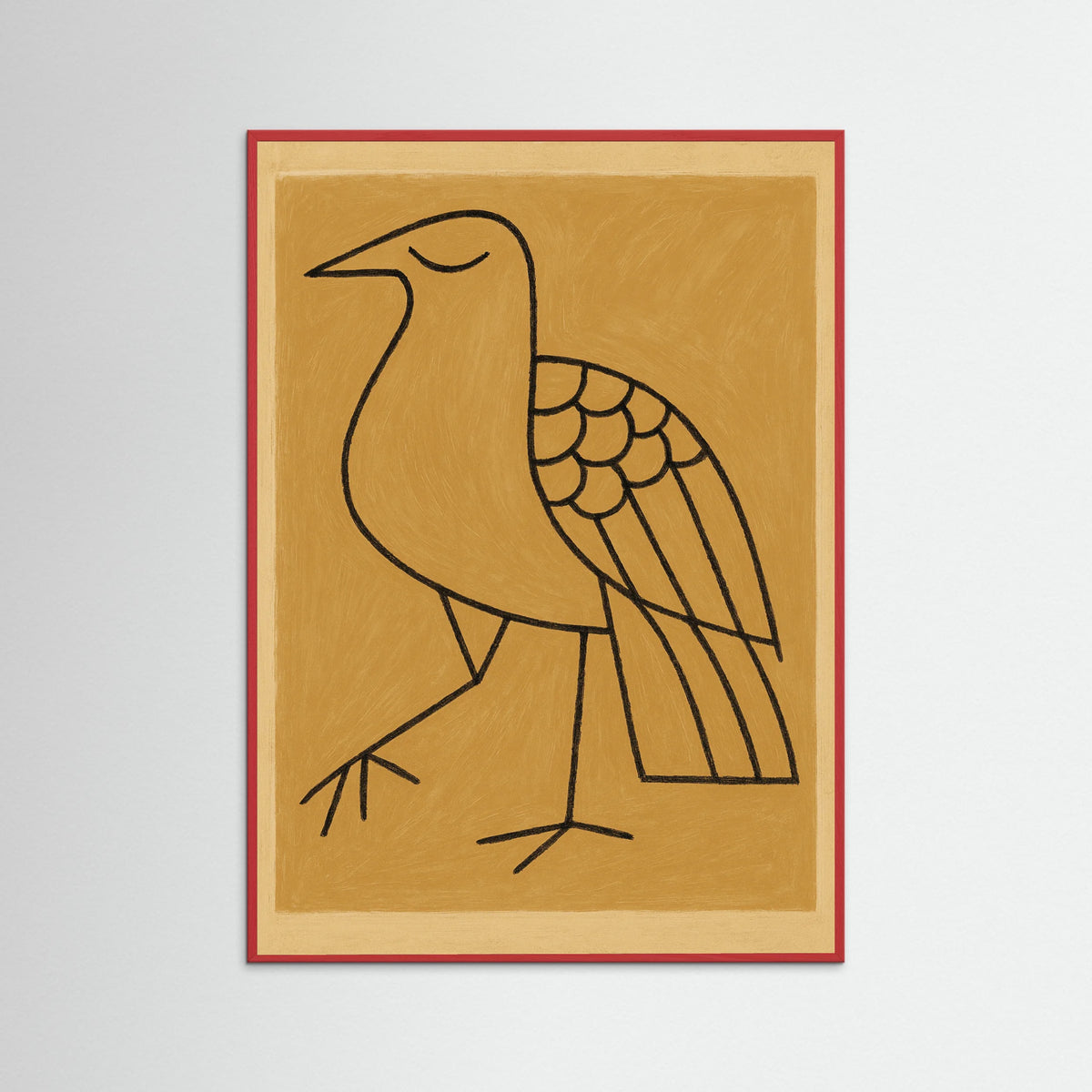 Red Wood Contemplative Figure