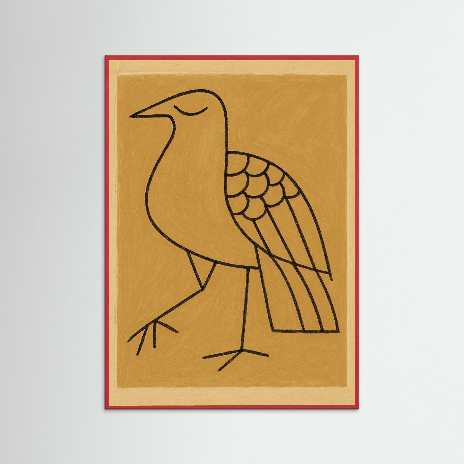 Red Wood Contemplative Figure