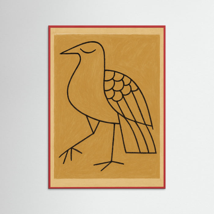 Red Wood Contemplative Figure