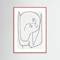 Red Wood Contemplative Figure