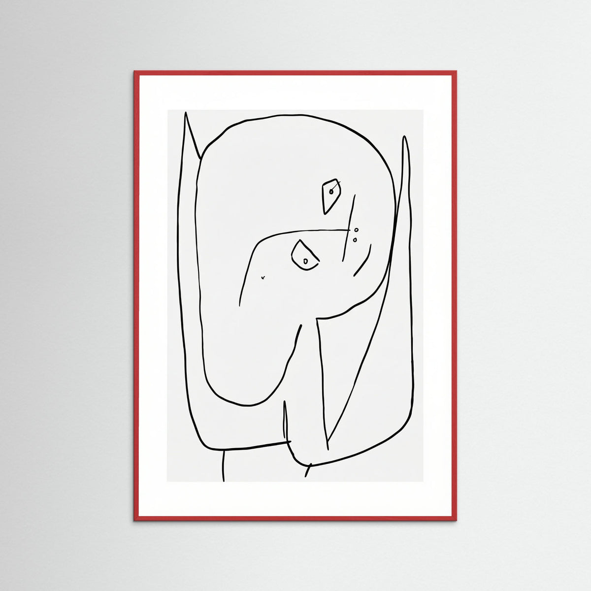 Red Wood Contemplative Figure