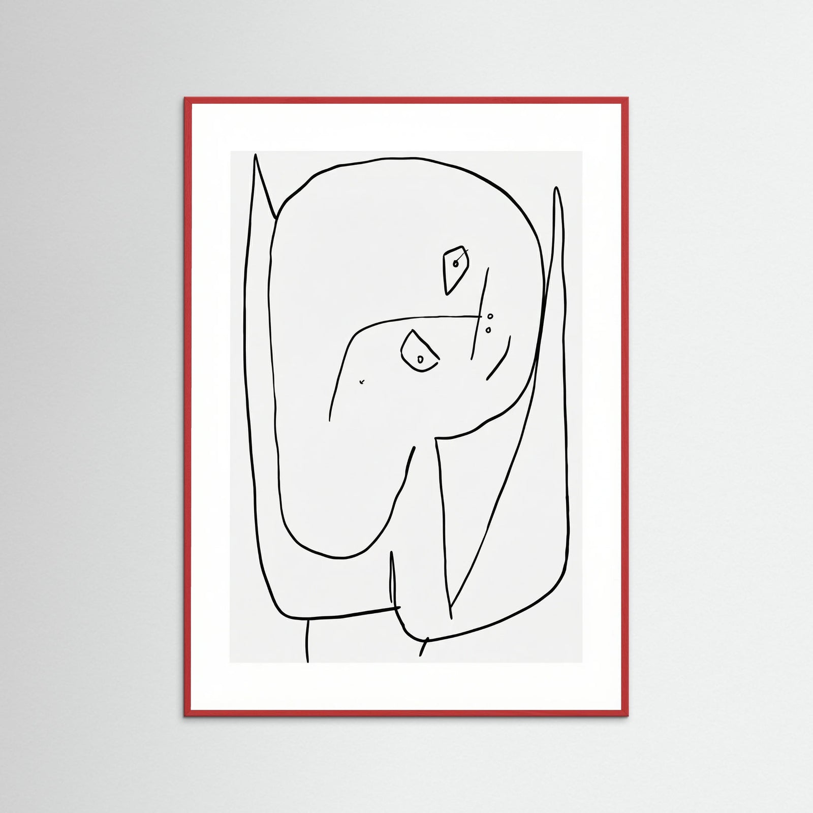 Red Wood Contemplative Figure
