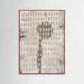Red Wood Contemporary Abstract In White and Grey Poster